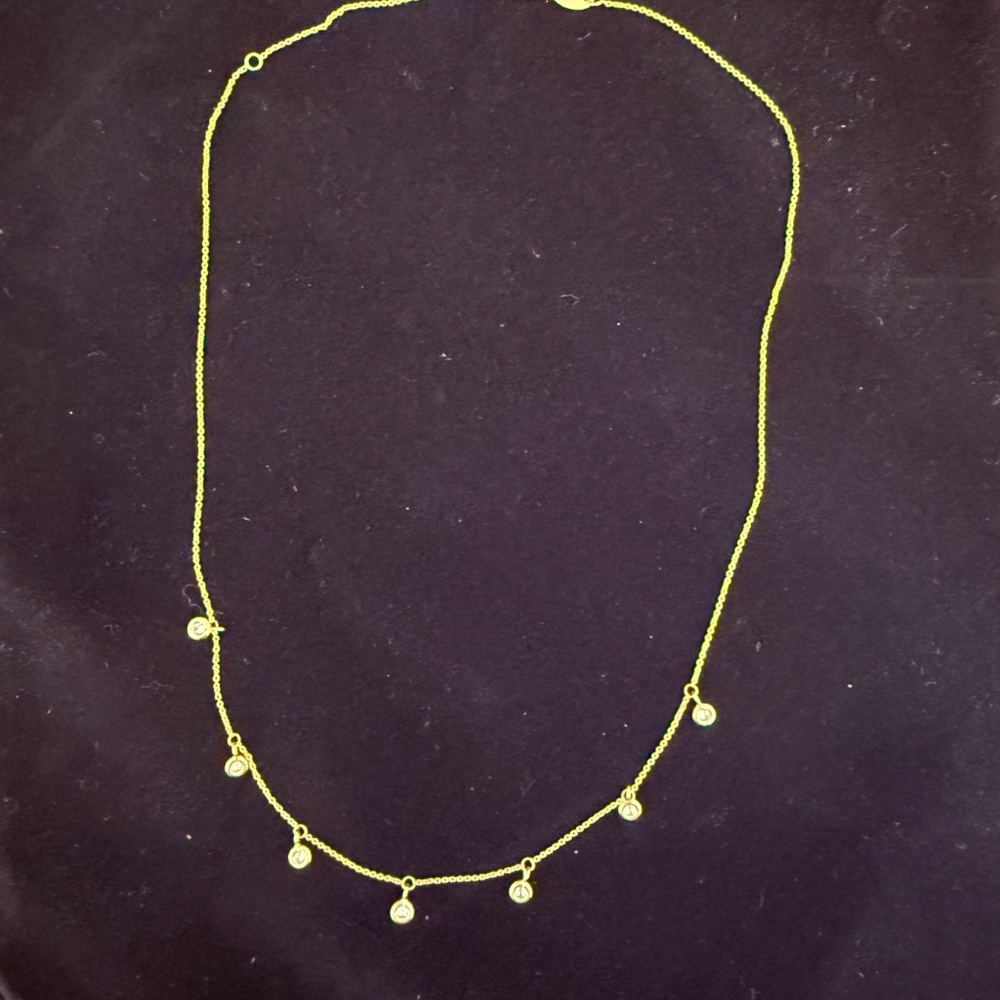 Roberto Coin 18K Yellow Gold Seven-Station Diamond Necklace - Picture 8 of 15